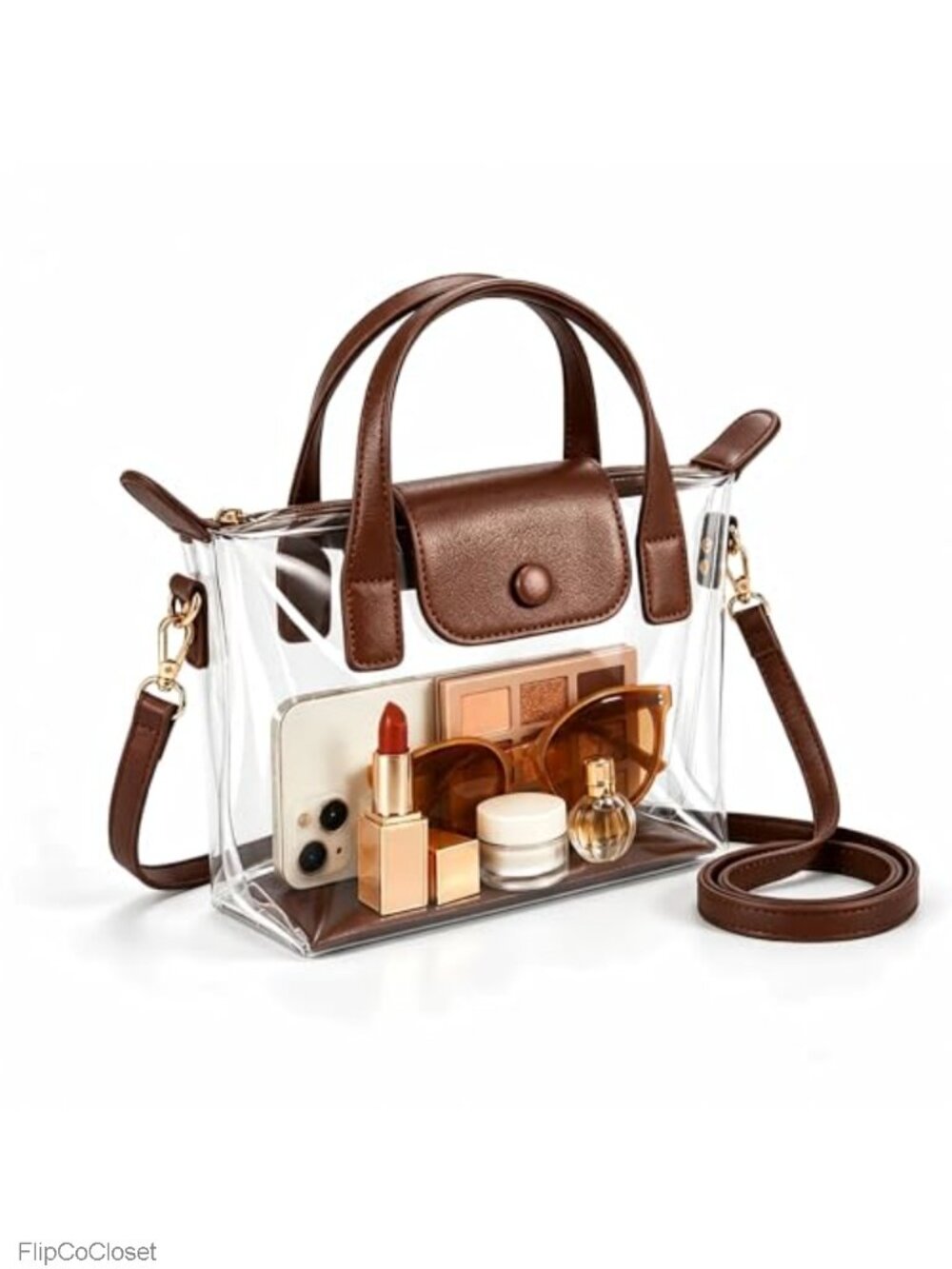 Clear Stadium Crossbody Bag with Double Handles PVC